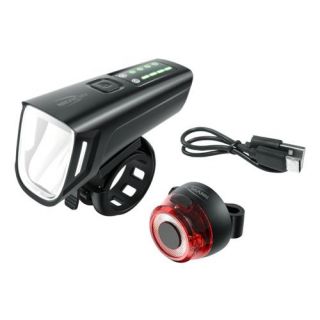 Ansmann - Oplaadbare voor- en achterlamp voor fiets, 100lm.