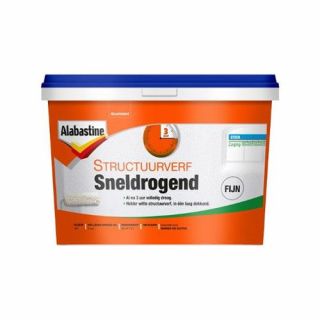 Alabastine - Structuurverf sneldrogend fijn 5 ltr wit