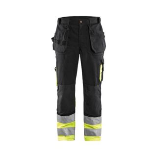 Blaklader - Werkbroek, Zwart/High-Vis Geel, 64
