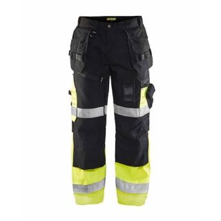Blaklader - Werkbroek, Zwart/High-Vis Geel, 52
