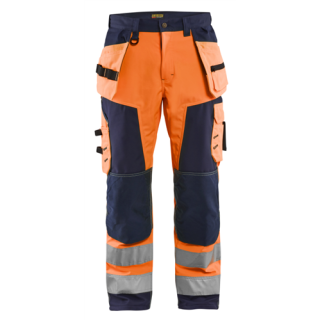 Blaklader - Werkbroek Softshell, High Vis Oranje/M-blauw, 62