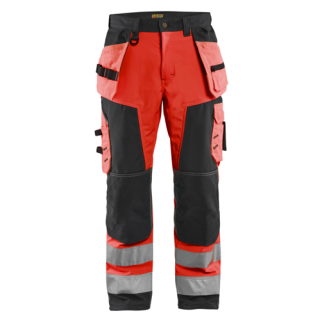 Blaklader - Werkbroek Softshell, High Vis Rood/Zwart, 44