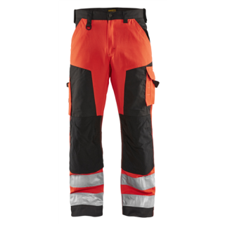 Blaklader - Werkbroek, High Vis Rood/Zwart, 46