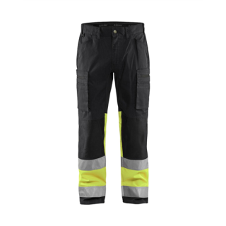 Blaklader - Werkbroek stretch, Zwart/High-Vis Geel, 56
