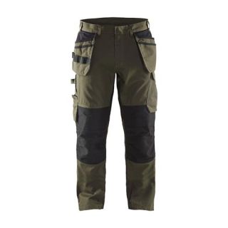 Blaklader - Service werkbroek stretch, Groen/Zwart, 52