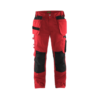 Blaklader - Werkbroek + spijkerzakken, Rood/Zwart, C60