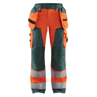Blaklader - Dames werkbroek, High-Vis Oranje/Groen, 48