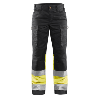Blaklader - Dames werkbroek stretch, Zwart/High-Vis Geel, 48