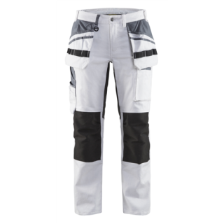 Blaklader - Dames Schildersbroek stretch, Wit/Zwart, 42