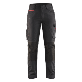 Blaklader - Dames Service werkbroek stretch, Zwart/Rood, 32