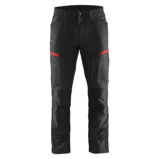 Blaklader - Service werkbroek stretch, Zwart/Rood, 46