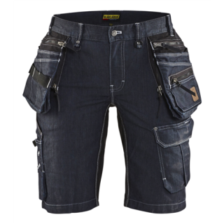 Blaklader - Dames Short Denim Stretch, M-blauw/Zwart, 38