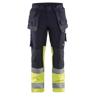 Blaklader - Werkbroek Inh. stretch, Marine/H-Vis Geel, 46