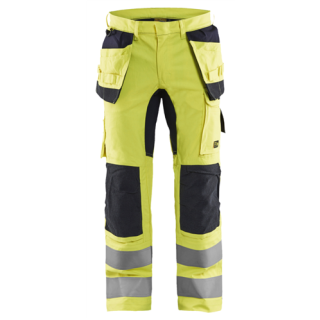 Blaklader - Werkbroek Inh. stretch H-Vis Geel/M-blauw, 48