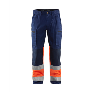 Blaklader - Werkbroek stretch, M-blauw/Oranje, 64