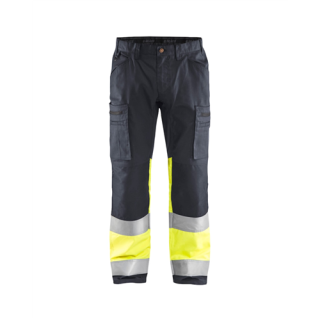 Blaklader - Werkbroek stretch, M-Grijs/High-Vis Geel, 54