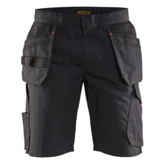 Blaklader - Service short + spijkerzakken, Zwart/Rood, 44