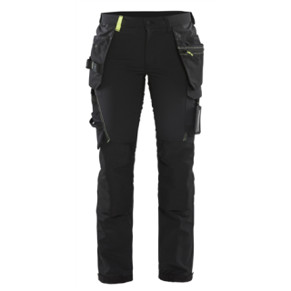 Blaklader - Dames werkbroek stretch, Zwart/High-Vis Geel, 34