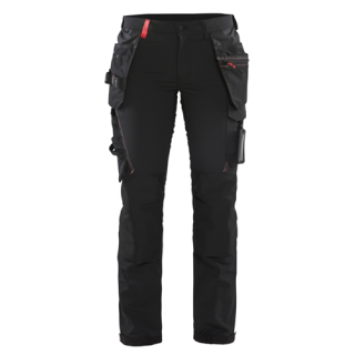 Blaklader - Dames werkbroek stretch, Zwart/Rood, 32