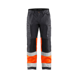 Blaklader - Werkbroek stretch, M-Grijs/ High-Vis Oranje, 48