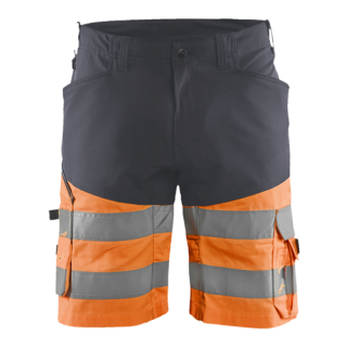 Blaklader - Short stretch, M-Grijs/ High Vis Oranje, 54