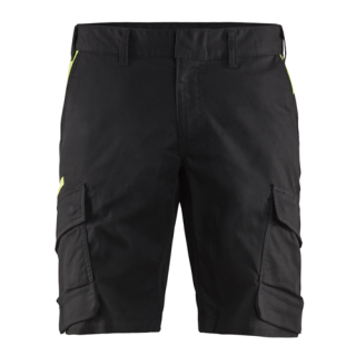 Blaklader - Ind. short stretch, Zwart/High Vis Geel, 56