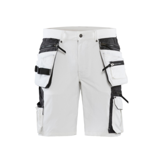 Blaklader - Schildersshort + 4-weg stretch, Wit/D-Grijs, 58