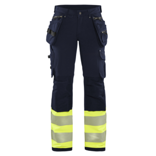 Blaklader - Dames werkbroek stretch, Marine/H-V Geel, 34