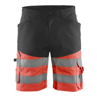 Blaklader - Short stretch, Zwart/High Vis Rood, 44