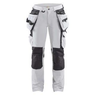 Blaklader - Dames schildersbroek stretch, Wit/D-Grijs, 38