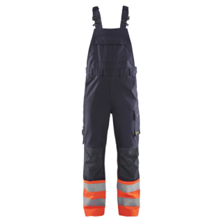 Blaklader - Bretelbroek Klasse 1, M-blauw/Oranje, 62