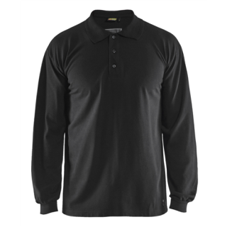 Blaklader - Polo piqué lange mouw Vlamvertragend, Zwart, XL