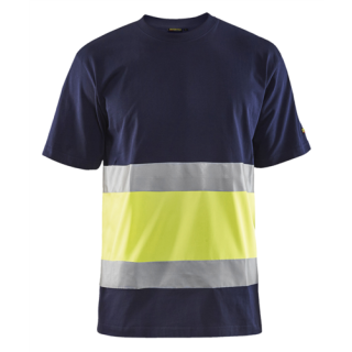 Blaklader - T-Shirt, Marine/High-Vis Geel, XXL