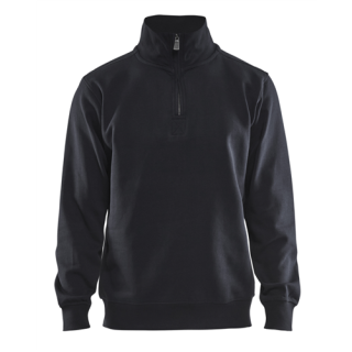 Blaklader - Sweatshirt Jersey 1/2 rits, Zwart, XS