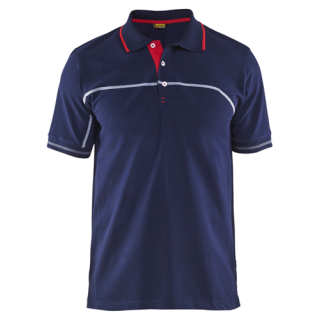 Blaklader - Poloshirt, M-blauw/Rood, L
