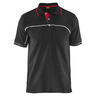 Blaklader - Poloshirt, Zwart/Rood, XL