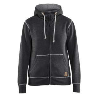 Blaklader - Dames hooded sweatvest, Zwart Mêlee, XL