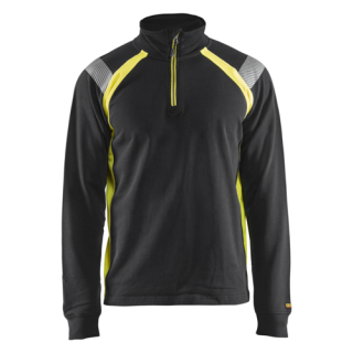 Blaklader - Sweatshirt 1/2 rits Visible Zwart/H-Vis Geel XS