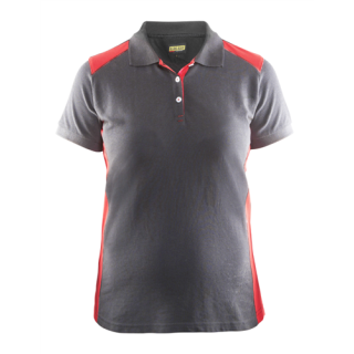 Blaklader - Dames poloshirt piqué Grijs/Rood, S