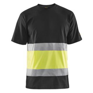 Blaklader - T-Shirt, Zwart/High-Vis Geel, XXL