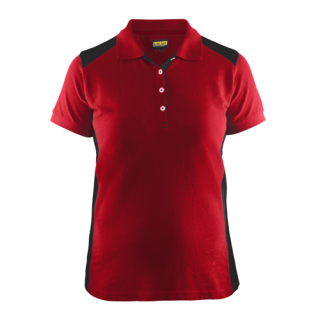 Blaklader - Dames poloshirt piqué, Rood/Zwart, L