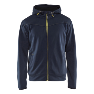 Blaklader - Hoodie + rits, D-blauw/Geel, XL