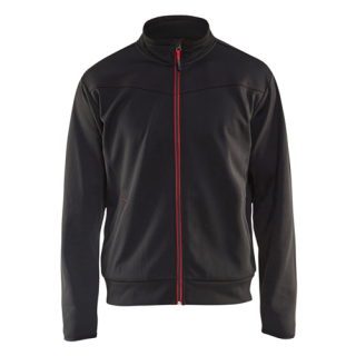 Blaklader - Service Sweatshirt + rits, Zwart/Rood, L