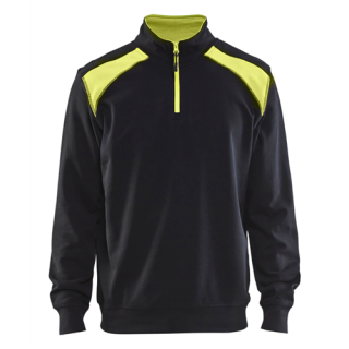 Blaklader - Sweatshirt bicolour 1/2 rits Zwart/H-V Geel XL