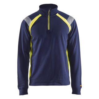 Blaklader - Sweatshirt 1/2 rits Visible Marine/H-V Geel M
