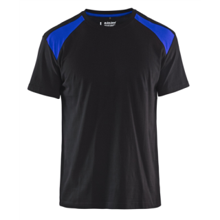 Blaklader - T-Shirt bicolour, Zwart/Korenblauw, L