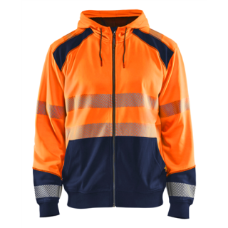 Blaklader - Hooded Sweatshirt, High-Vis Oranje/M-blauw, 3XL