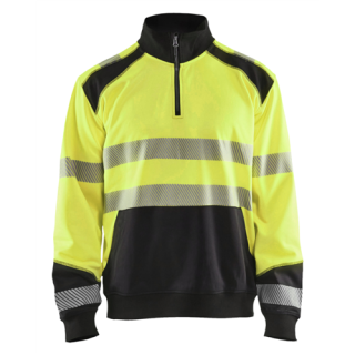 Blaklader - Sweatshirt 1/2 rits, High-Vis Geel/Zwart, 4XL