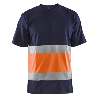 Blaklader - T-Shirt, M-blauw/Oranje, XS