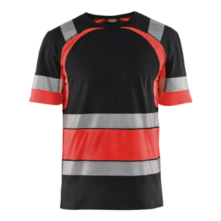 Blaklader - T-Shirt, Zwart/High-Vis Rood, XXL